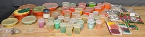 lot 203 image: Assortment of Stained-Glass Suncatcher Blanks, Baking Plastic Crystals in Tupperware Containers, & More - Z