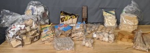 lot 204 image: Craft Supplies Assorted Unfinished Wood Blanks, Forster Skill Sticks, Clothespins, Bow Buttons, Tiny Wooden Houses, & More - Z