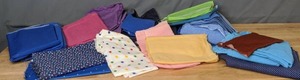 lot 211 image: Assortment of Fabrics Blue, Pink, Purple, Polka Dots, Yellow, & More - Z
