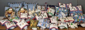 lot 324 image: Assortment of Unfinished Christmas Accent & Throw Pillows - Z