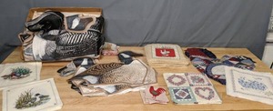 lot 303 image: Stacks of Unfinished Cut & Sew Fabric Panels, Ducks, Chickens, Farm Fabrics - Z