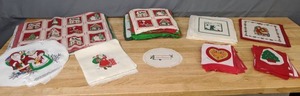 lot 304 image: Stacks of Pre-Cut, Unfinished Christmas Themed Coasters, Placemats and More - Z