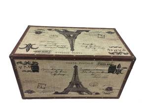 lot 38A image: NEW Medium Cedar Trunk in France Design with Faux Leather - X