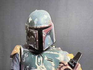 lot 350 image: One of a Kind Star Wars 73 Tall Boba Fett Cardboard Cut Out - Z