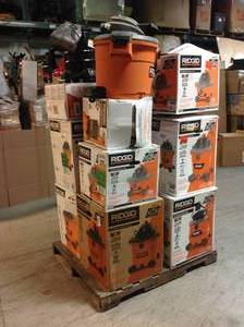 Pallet of Assorted 14 Boxes of Ridgid WetDry Shop Vacs Customer Returns See Pictures