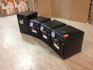 Lot of 4 Mixed and Assorted Fireproof Safes Various Conditions See Pictures