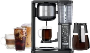 Ninja - 10-Cup Specialty Coffee Maker with Fold-Away Frother and Glass Carafe CM401 - BlackStainless Steel