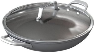 Ninja - Foodi NeverStick Premium 12-Inch Everyday Pan with Glass Lid - Gray