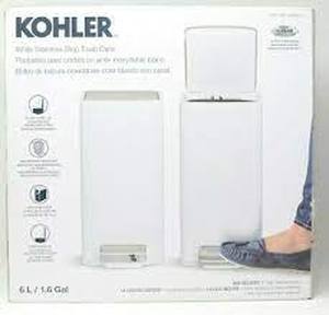 Kohler Trash Cans (6 Liter 2-Pack, White Stainless)