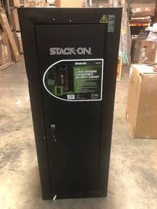 lot 4 image: Stack-On 18-Gun Key Lock Security Cabinet, Black - good condition - review all pictures