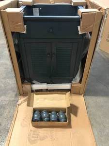 lot 32 image: Home Decorators Collection Cottage 24 in. x 21-58 in. Vanity Cabinet Only in Harbor Blue good condition - review all pictures