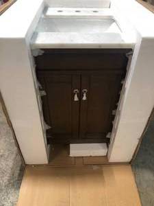 lot 34 image: 24 In. Single Bathroom Vanity Set In Walnut (VF13024WT) by Elegant good condition - review all pictures