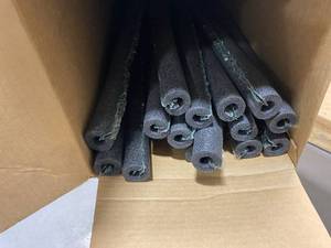 lot 19 image: TUBOLIT Lot of 15- 34 In ID X 38 In Thick Armaflex Armacel Elastomeric Foam Self-Seal Insulation For Pipe Or Tubing (AKA Therma-Cel) - 6 Ft Lengths