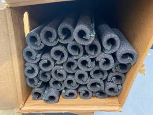 lot 20 image: TUBOLIT Lot of 31- 1-18 In ID X 38 In Thick Armaflex Armacel Elastomeric Foam Self-Seal Insulation For Pipe Or Tubing (AKA Therma-Cel) - 6 Ft Lengths