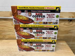 lot 51 image: Red Copper Lot of 3-   5-minute Chefs
