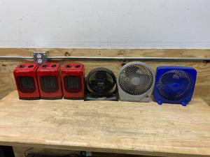 lot 53 image: 3 Space Heaters and 3 Fans