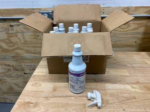 lot 107 image: DIVERSEY Lot of 10 Bottles of- Oxivir TB Disinfectant Spray, Clean Scent, 32 Oz
