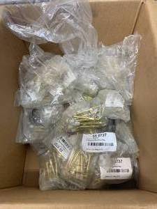 lot 203 image: Box Full of 3 Brass Door Stops