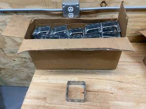 lot 230 image: COOPER Box of 4 Square Extension Ring- Electrical Boxes