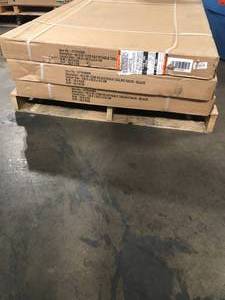 Lot of 3 Husky Adjustable Height Overhead Ceiling Mount Garage Rack in Black (42 in. H x 96 in. W x 48 in. D) - good condition - review all pictures