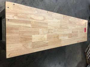 Husky 6 ft. Solid Wood Top Workbench in Black with Pegboard and 2 Drawers - good condition - review all pictures