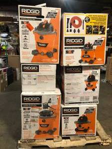 Pallet of Ridgid Shop Vacuums - Various Conditions- Review all pictures