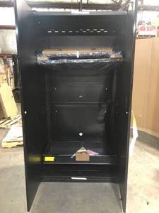 Husky Extra Wide Heavy Duty Welded 20-Gauge Steel Freestanding Garage Cabinet in Black (42 in. W x 82 in. H x 24.6 in. D) - has dents and damage - review all pictures