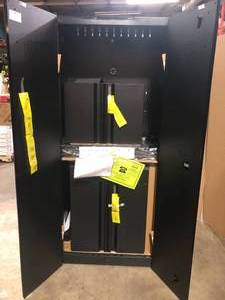 Husky 3-Piece Regular Duty Welded Steel Garage Storage System in Black (54 in. W x 75 in. H x 19 in. D) - new - review all pictures