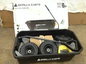 4 cu. ft. Poly Garden Dump Cart by GORILLA CARTS Customer Returns See Pictures