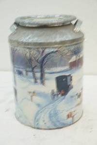 lot 58 image: decorative milk can popcorn container