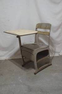 lot 118 image: antique wood and metal school desk