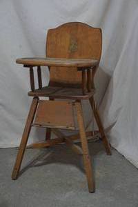 lot 119 image: antique wood high chair