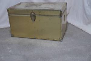 lot 120 image: antique metal trunk