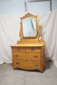 lot 136 image: dresser and mirror