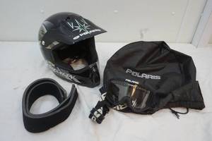 lot 141 image: Polaris Sportsman snowmobile helmut and goggles