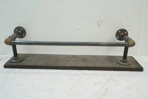 lot 216 image: wood and pipe shelf