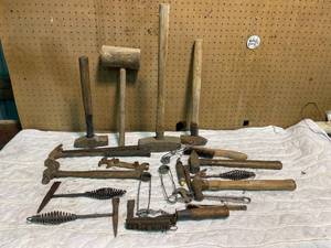lot 85 image: Lot of Various Vintage Hammers, Wooden Mallet, Slug Hammer and More