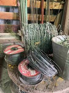 lot 185 image: 3 Rolls of Electric Fence Wire and 2 Rolls of Barb Wire