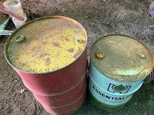 lot 156 image: Two Metal Drums 50 Gal and 30 Gal