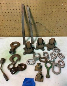 lot 213 image: Lot of Casters, Chains, Vintage Lock and Key and More
