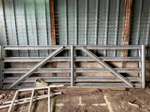 lot 216 image: 2 Galvanized Steel Livestock Gates