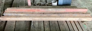 lot 220 image: 11 Long Pieces of 3x 3x 100 Rough Sawn Lumber