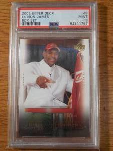 PSA 9 Mint 2003 Upper Deck LeBron James Rookie #8 LK