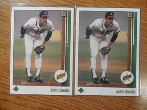 (2) 1989 Upper Deck John Smoltz Rookies #17 HOFer LK
