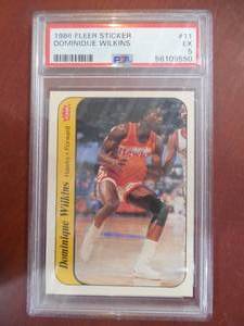 PSA 5 1986 Fleer Sticker Dominique Wilkins Rookie #11 HOfer LK