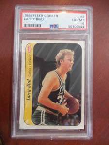 PSA 6 1986 Fleer Sticker Larry Bird #2 HOfer LK