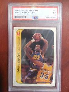 PSA 5 1986 Fleer Sticker Adrian Dantley #3 HOfer LK