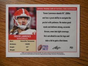 2021 Leaf Trevor Lawrence Rookie 1989 Pro Set Style #PS1