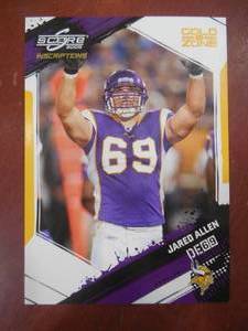 2009 Score Inscriptions Gold Jared Allen #166 Serial #750 LK