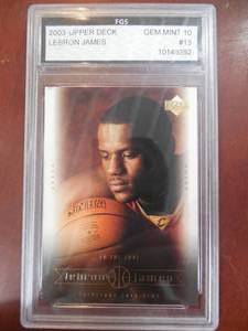 FGS 10 GEM MINT 2003 Upper Deck LeBron James Rookie #13 LK